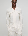 Long Sleeve Linen Blend Cargo Shirt & Trouser