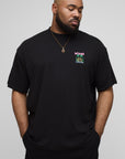 Plus Oversized Extended Neck Embroidered Miami Palm Tree T-Shirt