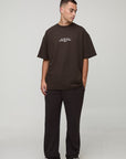 Chocolate Oversized Super Heavyweight Embroidered T-shirt