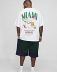Plus Oversized Miami Cocktail Club Printed T-Shirt