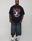 Plus Oversized Worldwide Racing Print T-Shirt