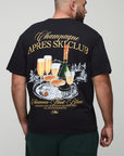 Plus Oversized Man Script Apres Ski Champagne Print T-Shirt