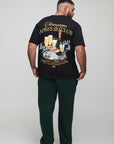Plus Oversized Man Script Apres Ski Champagne Print T-Shirt
