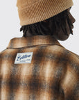 Boohooman Oversized Padded Check Cargo Pocket Overshirt Brown