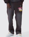 Boohooman Straight Distressed Brushback Joggers Chocolate