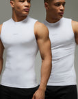 Man Active Reflective Muscle Fit Performance Tank 2 Pack