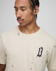 Boxy 13 Embroidered Paint Splatter T-Shirt