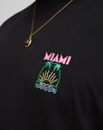 Plus Oversized Extended Neck Embroidered Miami Palm Tree T-Shirt