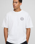 White Oversized Homme Cross Printed T-Shirt