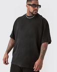 Boohooman Plus Limited Edition Moto Over The Seam Graphic Back Print Black